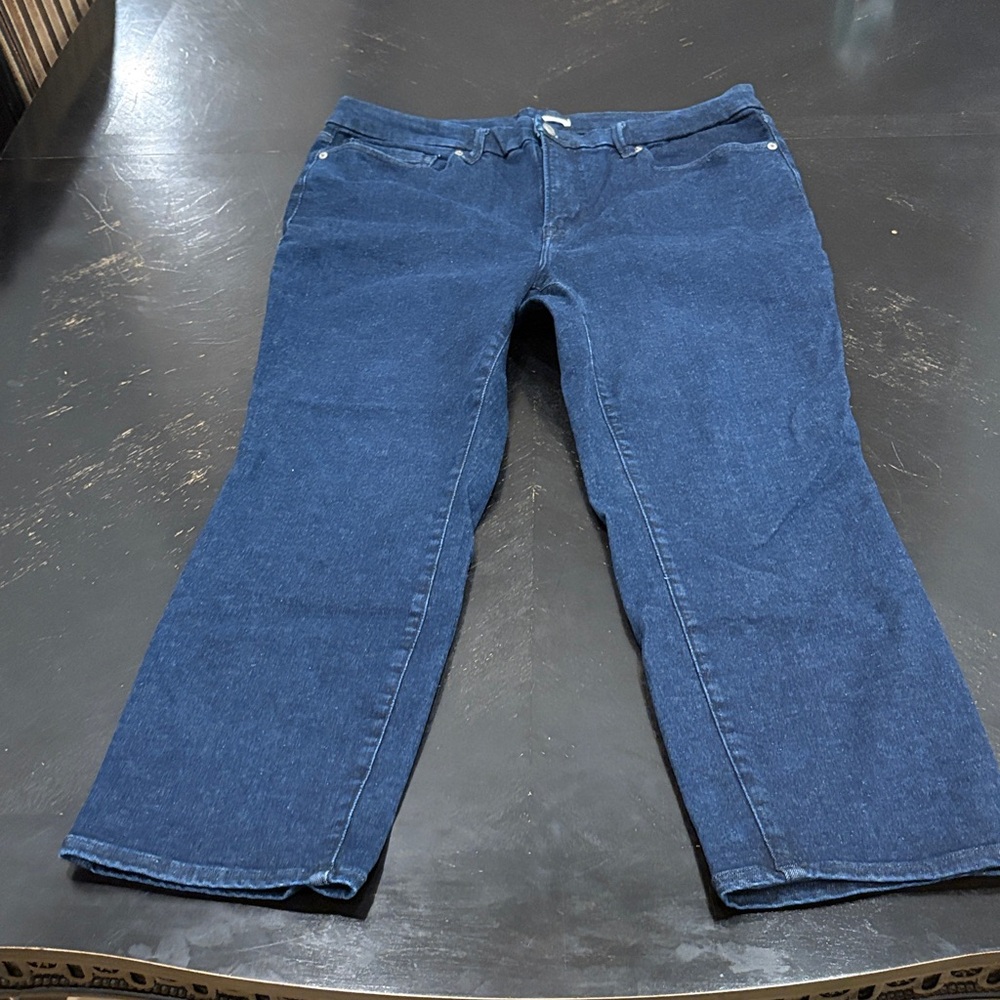 Good American Dark Blue Straight Leg Jeans